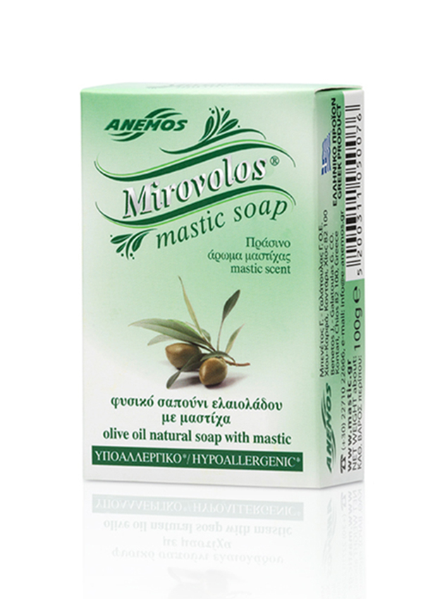Green Mirovolos olive oil soap with mastic Green Mirovolos olive oil soap with mastic