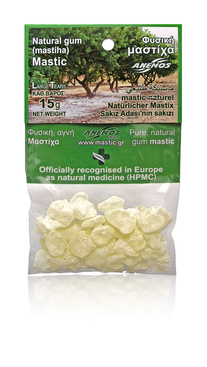 Natural gum mastic. Blister Bag 15g (Medium Tears - Size No3) Natural gum mastic. Blister Bag 15g (Medium Tears - Size No3)