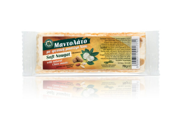 Soft nougat &ldquo;Mantolato&rdquo; with mastic and peanuts 70g