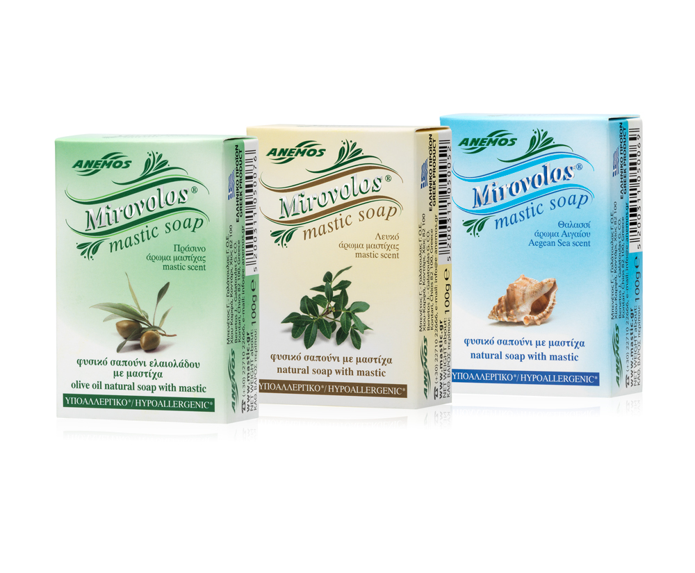 3 natural Mirovolos soaps with mastic 3 natural Mirovolos soaps with mastic